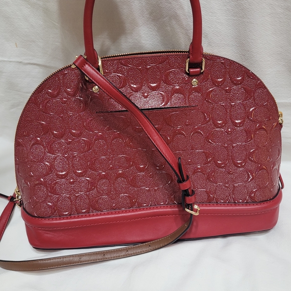 Coach F27598 Singnature Cherry Debossed Satchel Crossbody - Picture 15 of 16